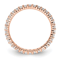 Load image into Gallery viewer, 14k Rose Gold Polished Size 5.5 Shared Prong 1/2 carat Diamond Complete Eternity Band
