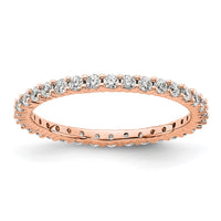 Load image into Gallery viewer, 14k Rose Gold Polished Size 5 Shared Prong 1/2 carat Diamond Complete Eternity Band
