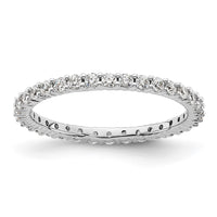 Load image into Gallery viewer, 14k White Gold Polished Size 5 Shared Prong 1/2 carat Diamond Complete Eternity Band
