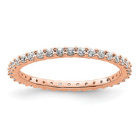 Load image into Gallery viewer, 14k Rose Gold Polished Size 6 Shared Prong 1/2 carat Diamond Complete Eternity Band

