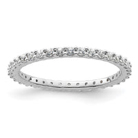 Load image into Gallery viewer, 14k White Gold Polished Size 6 Shared Prong 1/2 carat Diamond Complete Eternity Band
