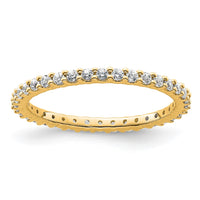Load image into Gallery viewer, 14k Polished Size 6.5 Shared Prong 1/2 carat Diamond Complete Eternity Band

