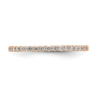 Load image into Gallery viewer, 14k Rose Gold Polished Size 7.5 Shared Prong 1/2 carat Diamond Complete Eternity Band
