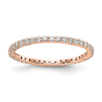 Load image into Gallery viewer, 14k Rose Gold Polished Size 7 Shared Prong 1/2 carat Diamond Complete Eternity Band
