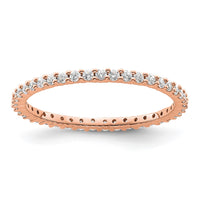 Load image into Gallery viewer, 14k Rose Gold Polished Size 8 Shared Prong 1/2 carat Diamond Complete Eternity Band
