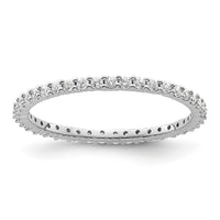 Load image into Gallery viewer, 14k White Gold Polished Size 8 Shared Prong 1/2 carat Diamond Complete Eternity Band
