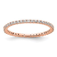Load image into Gallery viewer, 14k Rose Gold Polished Size 9 Shared Prong 1/2 carat Diamond Complete Eternity Band
