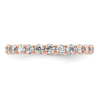 Load image into Gallery viewer, 14k Rose Gold Polished Size 4 Shared Prong 1 carat Diamond Complete Eternity Band
