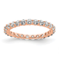 Load image into Gallery viewer, 14k Rose Gold Polished Size 4.5 Shared Prong 1 carat Diamond Complete Eternity Band
