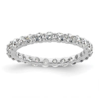 Load image into Gallery viewer, 14k White Gold Polished Size 4 Shared Prong 1 carat Diamond Complete Eternity Band
