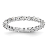 Load image into Gallery viewer, 14k White Gold Polished Size 5 Shared Prong 1 carat Diamond Complete Eternity Band
