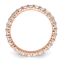Load image into Gallery viewer, 14k Rose Gold Polished Size 6.5 Shared Prong 1 carat Diamond Complete Eternity Band
