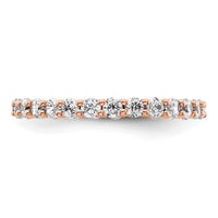 Load image into Gallery viewer, 14k Rose Gold Polished Size 6 Shared Prong 1 carat Diamond Complete Eternity Band

