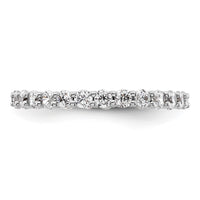 Load image into Gallery viewer, 14k White Gold Polished Size 6.5 Shared Prong 1 carat Diamond Complete Eternity Band
