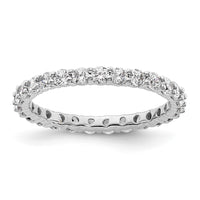 Load image into Gallery viewer, 14k White Gold Polished Size 6.5 Shared Prong 1 carat Diamond Complete Eternity Band
