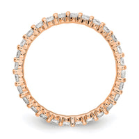 Load image into Gallery viewer, 14k Rose Gold Polished Size 7 Shared Prong 1 carat Diamond Complete Eternity Band
