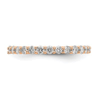 Load image into Gallery viewer, 14k Rose Gold Polished Size 7 Shared Prong 1 carat Diamond Complete Eternity Band
