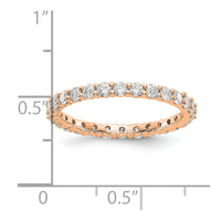Load image into Gallery viewer, 14k Rose Gold Polished Size 7.25 Shared Prong 1 carat Diamond Complete Eternity Band
