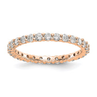 Load image into Gallery viewer, 14k Rose Gold Polished Size 7.25 Shared Prong 1 carat Diamond Complete Eternity Band
