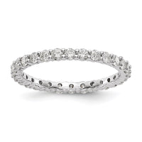 Load image into Gallery viewer, 14k White Gold Polished shared Prong 1ct Diamond Eternity Band
