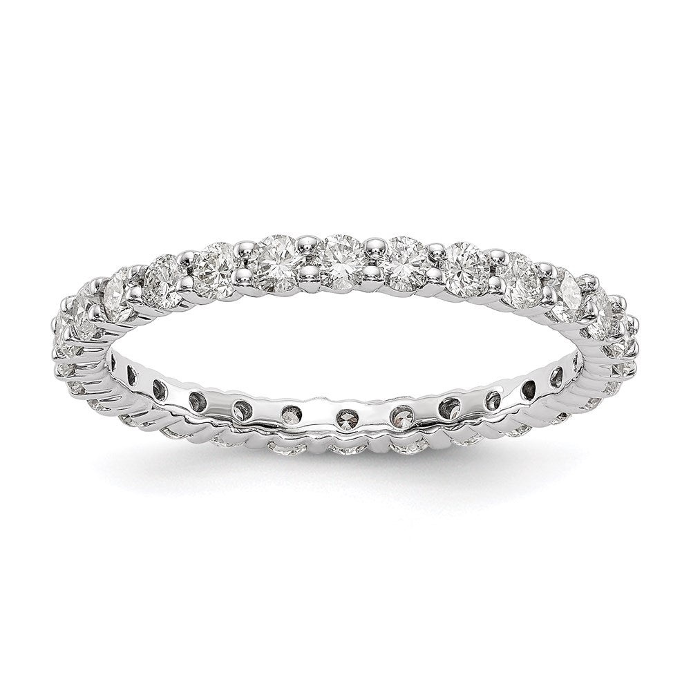 14k White Gold Polished shared Prong 1ct Diamond Eternity Band