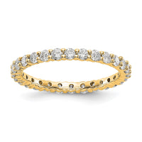 Load image into Gallery viewer, 14k Polished Size 7 Shared Prong 1 carat Diamond Complete Eternity Band
