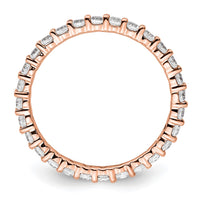 Load image into Gallery viewer, 14k Rose Gold Polished Size 8 Shared Prong 1 carat Diamond Complete Eternity Band
