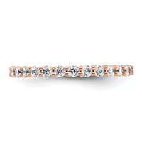 Load image into Gallery viewer, 14k Rose Gold Polished Size 8 Shared Prong 1 carat Diamond Complete Eternity Band
