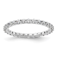 Load image into Gallery viewer, 14k White Gold Polished Size 8.5 Shared Prong 1 carat Diamond Complete Eternity Band

