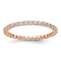 Load image into Gallery viewer, 14k Rose Gold Polished Size 9 Shared Prong 1 carat Diamond Complete Eternity Band
