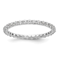Load image into Gallery viewer, 14k White Gold Polished Size 9 Shared Prong 1 carat Diamond Complete Eternity Band
