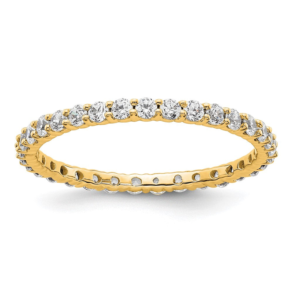 14k Polished Size 9 Shared Prong 1 carat Diamond Complete Eternity Band