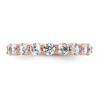 Load image into Gallery viewer, 14k Rose Gold Polished Size 4.5 Shared Prong 2 carat Diamond Complete Eternity Band
