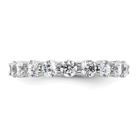 Load image into Gallery viewer, 14k White Gold Polished Size 4.5 Shared Prong 2 carat Diamond Complete Eternity Band
