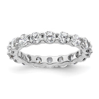 Load image into Gallery viewer, 14k White Gold Polished Size 4 Shared Prong 2 carat Diamond Complete Eternity Band
