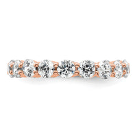 Load image into Gallery viewer, 14k Rose Gold Polished Size 5 Shared Prong 2 carat Diamond Complete Eternity Band
