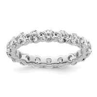 Load image into Gallery viewer, 14k White Gold Polished Size 5.5 Shared Prong 2 carat Diamond Complete Eternity Band
