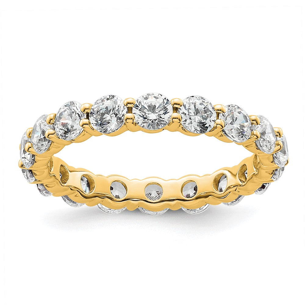 14k Polished Size 5 Shared Prong 2 carat Diamond Complete Eternity Band