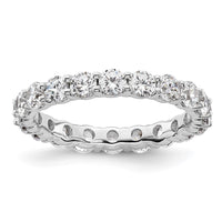 Load image into Gallery viewer, 14k White Gold Polished Size 6.5 Shared Prong 2 carat Diamond Complete Eternity Band
