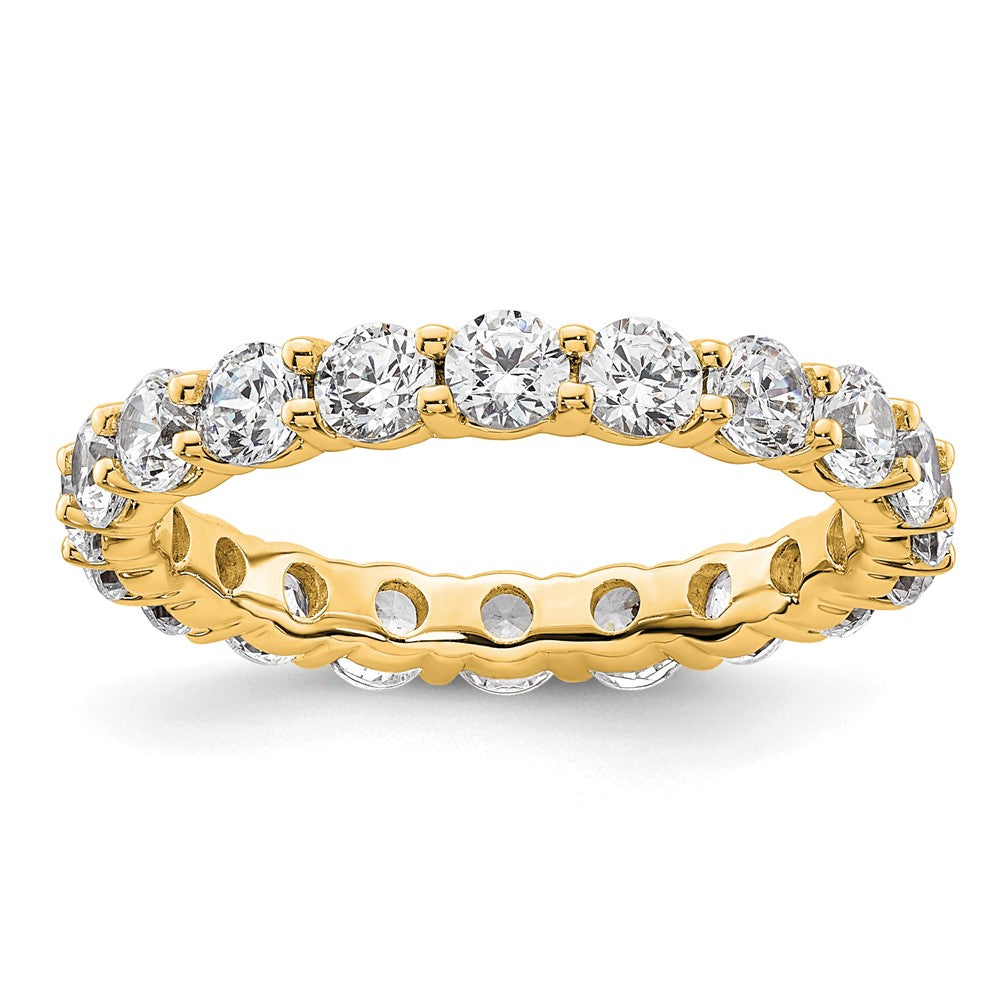 14k Polished Size 6 Shared Prong 2 carat Diamond Complete Eternity Band