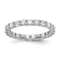 Load image into Gallery viewer, 14k White Gold Polished Size 7.5 Shared Prong 2 carat Diamond Complete Eternity Band
