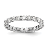 Load image into Gallery viewer, 14k White Gold Polished Shared Prong 2ct VS Diamond Eternity Band

