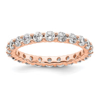 Load image into Gallery viewer, 14k Rose Gold Polished Size 8 Shared Prong 2 carat Diamond Complete Eternity Band
