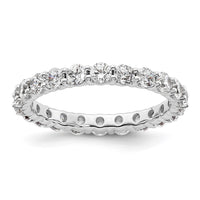 Load image into Gallery viewer, 14k White Gold Polished Size 8.5 Shared Prong 2 carat Diamond Complete Eternity Band
