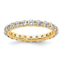 Load image into Gallery viewer, 14k Polished Size 8 Shared Prong 2 carat Diamond Complete Eternity Band
