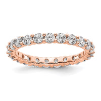 Load image into Gallery viewer, 14k Rose Gold Polished Size 9 Shared Prong 2 carat Diamond Complete Eternity Band
