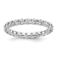 Load image into Gallery viewer, 14k White Gold Polished Size 9 Shared Prong 2 carat Diamond Complete Eternity Band
