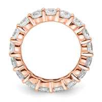 Load image into Gallery viewer, 14k Rose Gold Polished Size 4 Shared Prong 3 carat Diamond Complete Eternity Band
