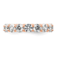 Load image into Gallery viewer, 14k Rose Gold Polished Size 4.5 Shared Prong 3 carat Diamond Complete Eternity Band
