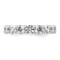Load image into Gallery viewer, 14k White Gold Polished Size 4 Shared Prong 3 carat Diamond Complete Eternity Band
